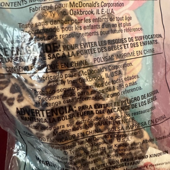 Ty Beanie Baby McDonalds Freckles The Leopard 1993 Toy Animal NEW - Picture 4 of 5